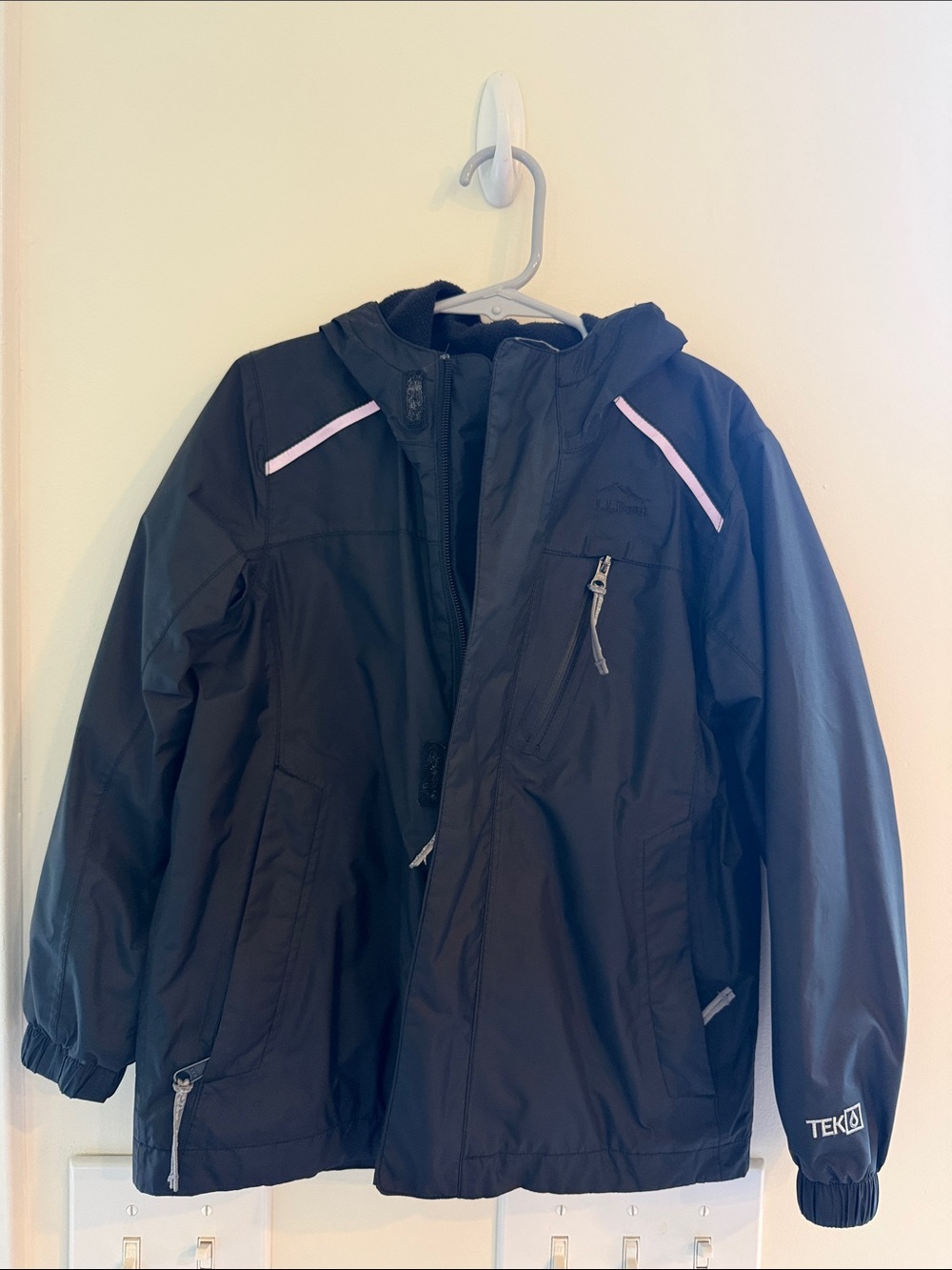 L.L. Bean kids 5/6 tek Black Raincoat
